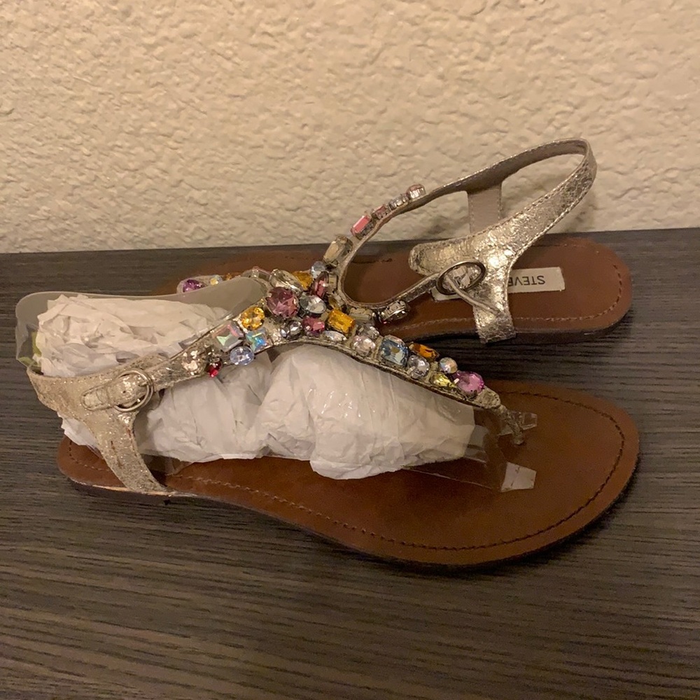 Steve Madden Multi Colored Bejeweled Sandals
